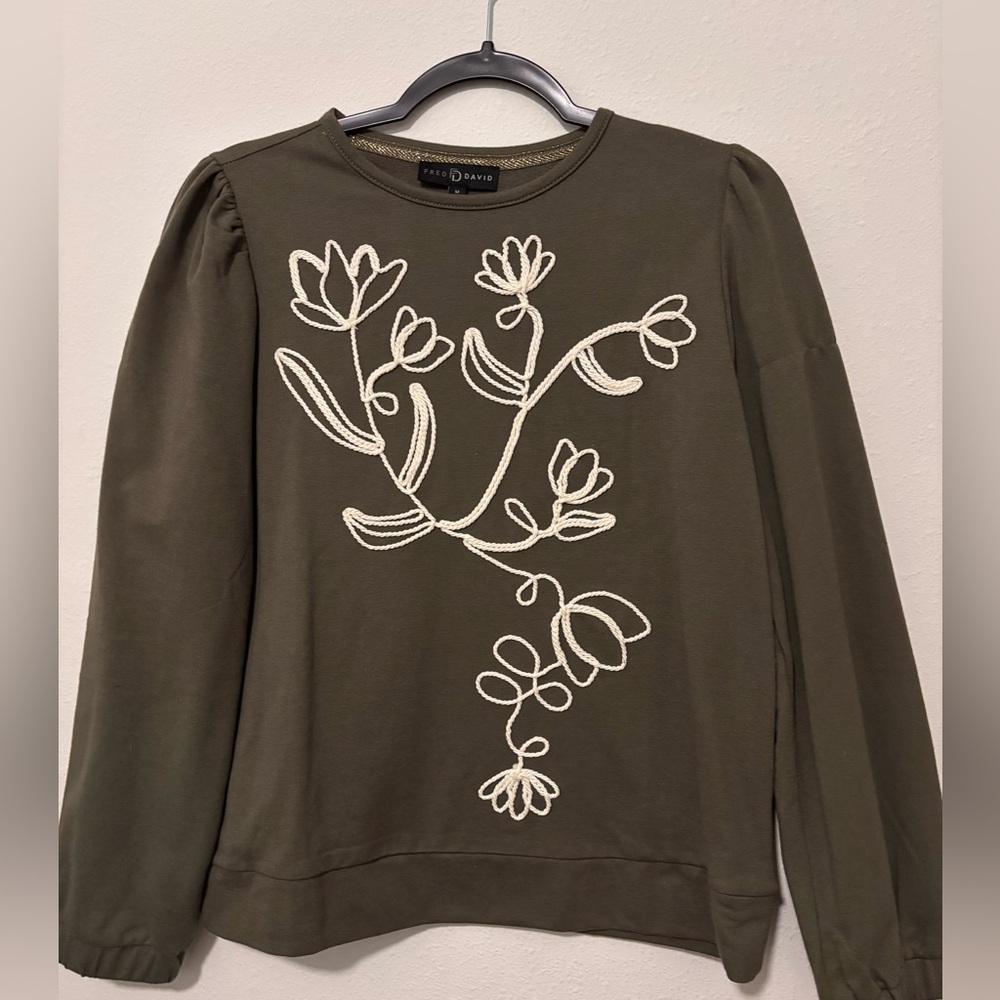 Fred David Green Graphic Long Sleeve Sweatshirt